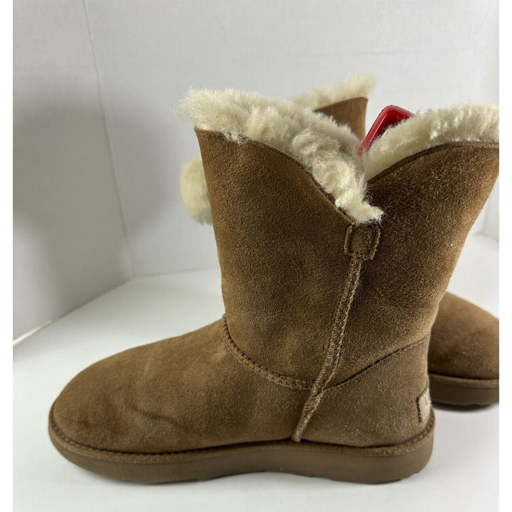 UGG Classic Cuff Short Boot Chestnut Brown Tan Sheepskin Suede Women's Size 7 - Picture 10 of 16